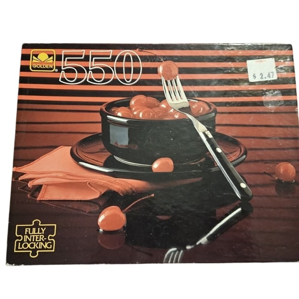 Golden 550 Piece Fully Interlocking Jigsaw‎ Puzzle Vintage Food Theme 80s